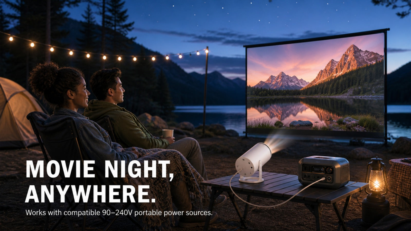 BEAMVADO 180° Rotating Smart Mini Projector – Portable Home Theater with Wireless & HDMI Connectivity